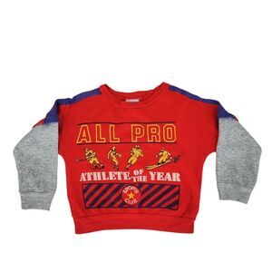 Vintage 90s Sports Kids Red and Gray Sports Sweatshirt